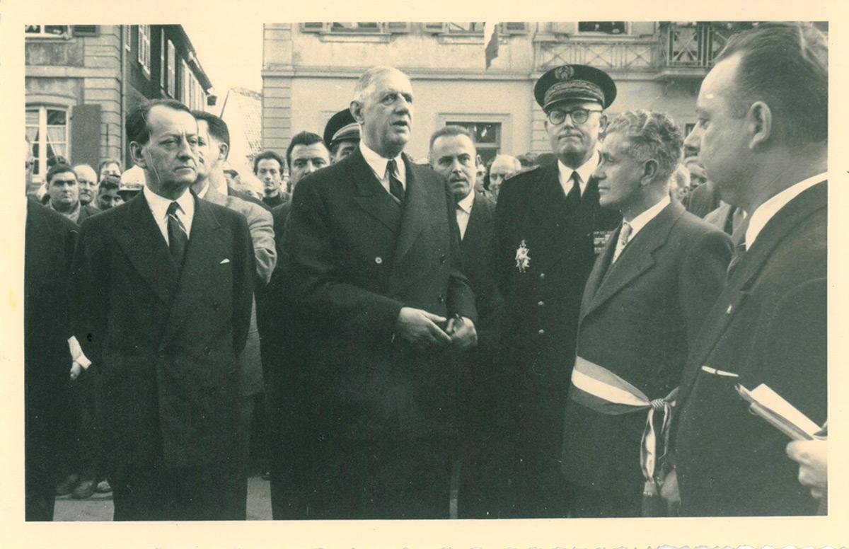 Dannemarie 1959 : Visite de Charles de Gaulle et André Malraux
